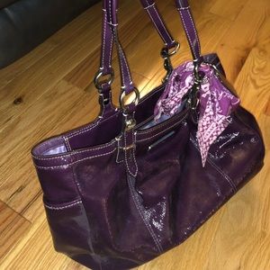 Coach bag with silk scarf